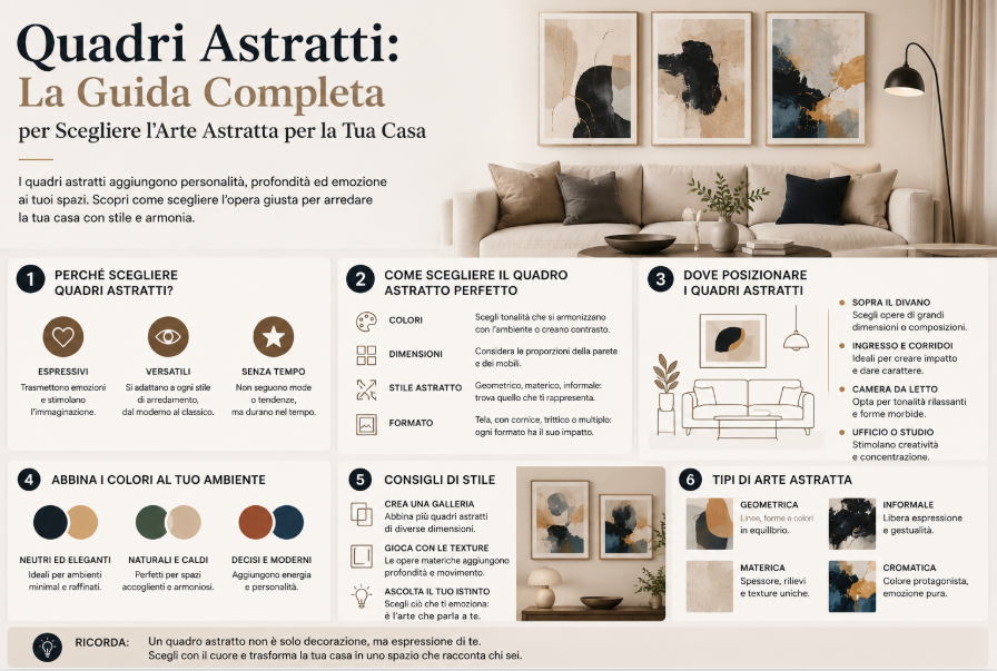 Quadri Astratti: La Guida Completa per Scegliere l'Arte Astratta per la Tua Casa