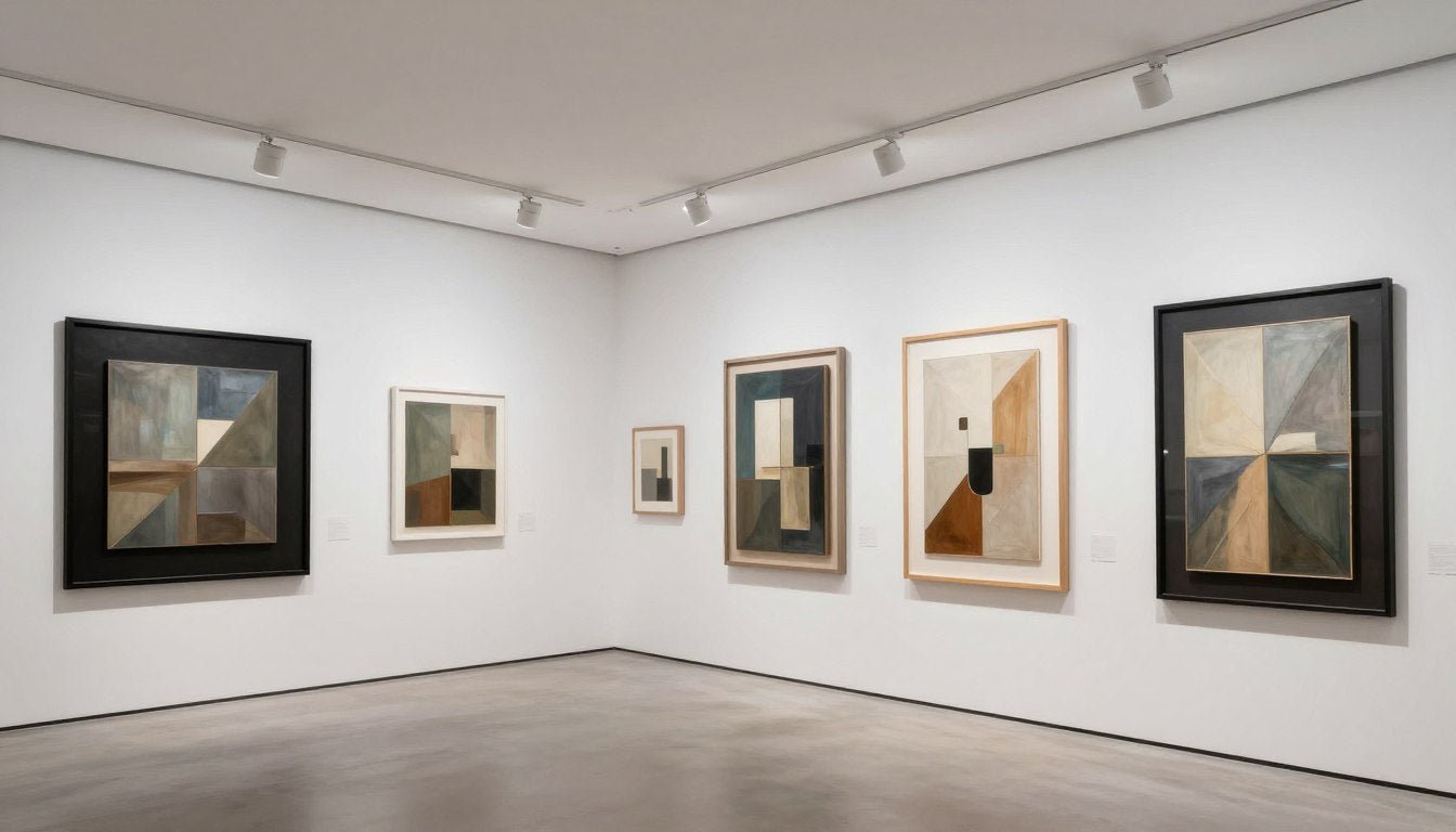 Best floater frame colors for modern canvas art displayed in contemporary gallery setting