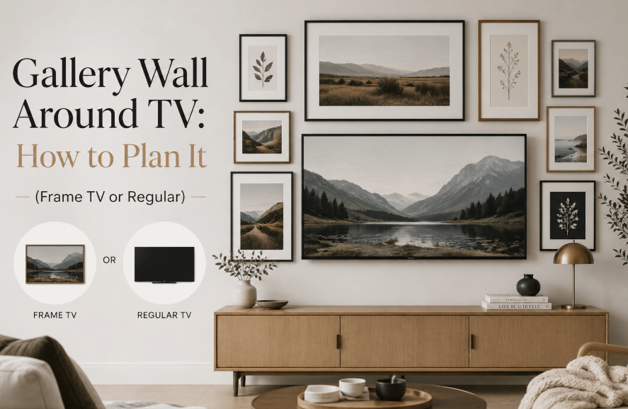 Gallery Wall Around TV: How to Plan It (Frame TV or Regular)
