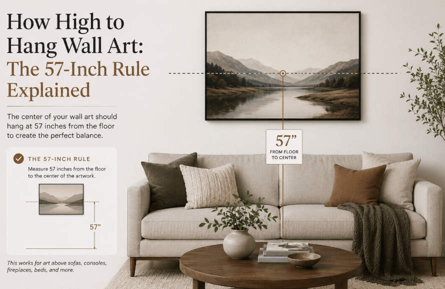 How High to Hang Wall Art: The 57-Inch Rule Explained