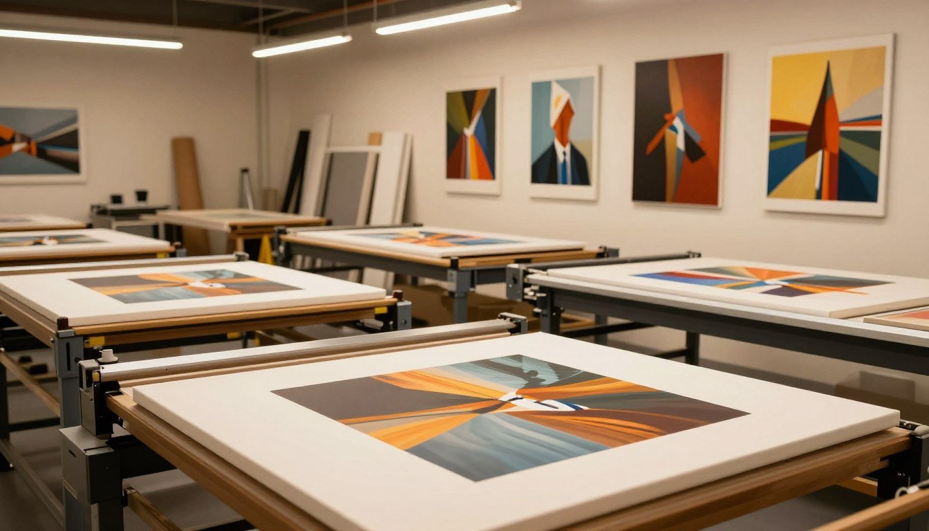 how long do canvas prints take production process showing canvas printing stages