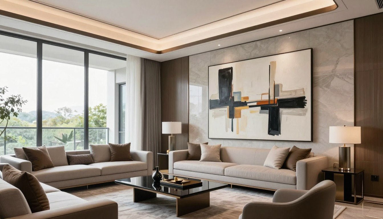 Investing in Art: Why Buying Originals is Better Than Mass-Market Decor - luxury living room with original artwork