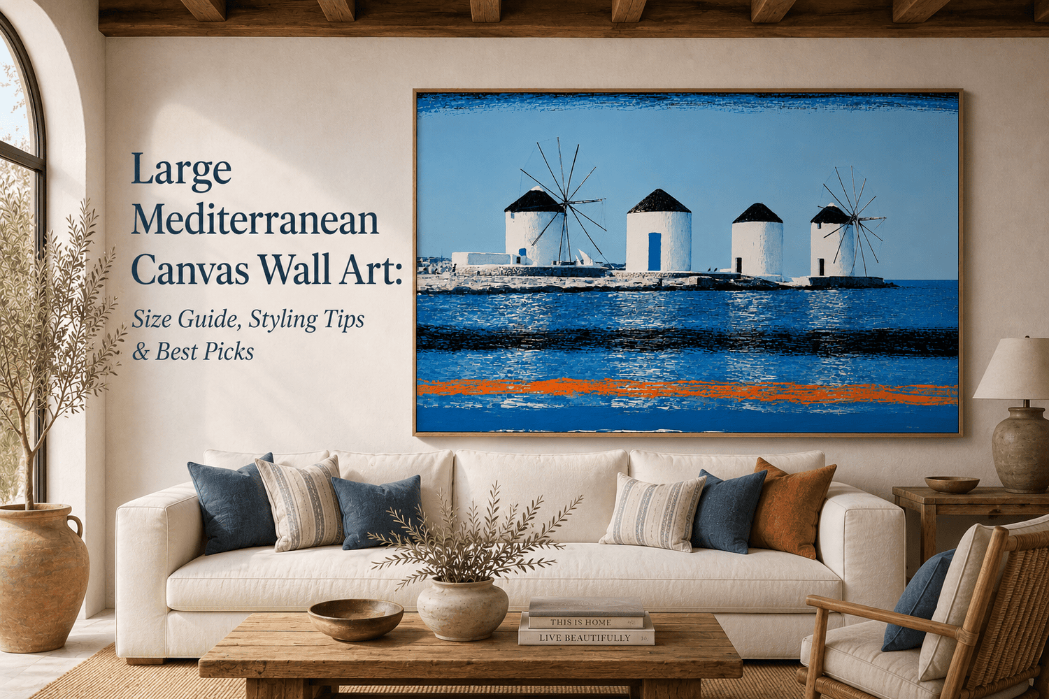 Large Mediterranean Canvas Wall Art