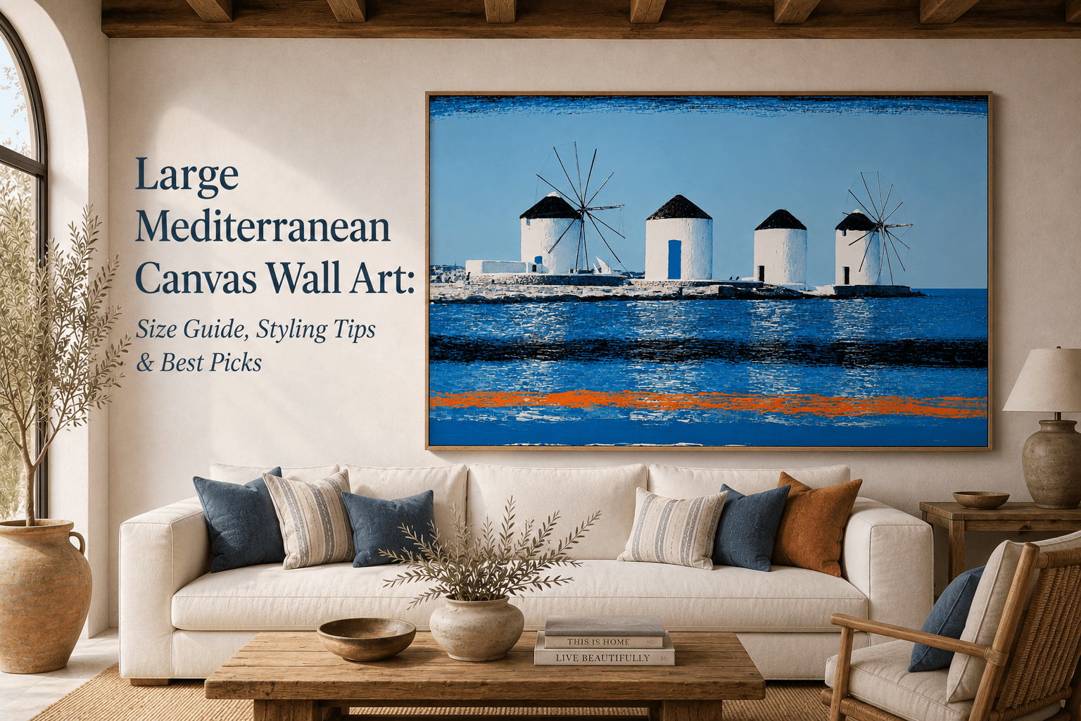 Large Mediterranean Canvas Wall Art