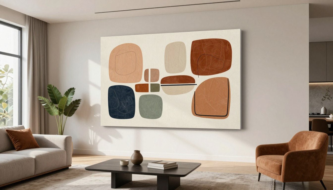 ready to hang canvas wall art displayed in modern Australian living room