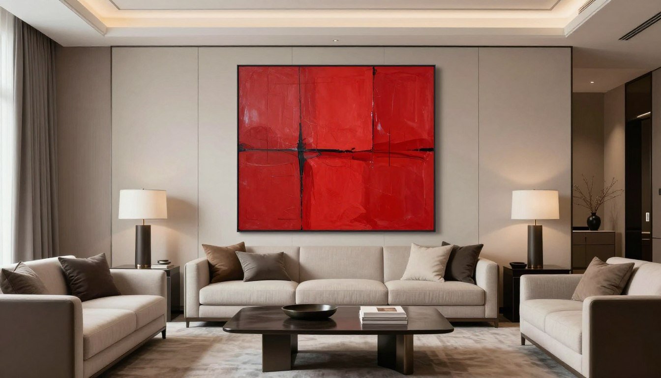 Red Canvas Wall Art for Living Room - Chiara Rossetti