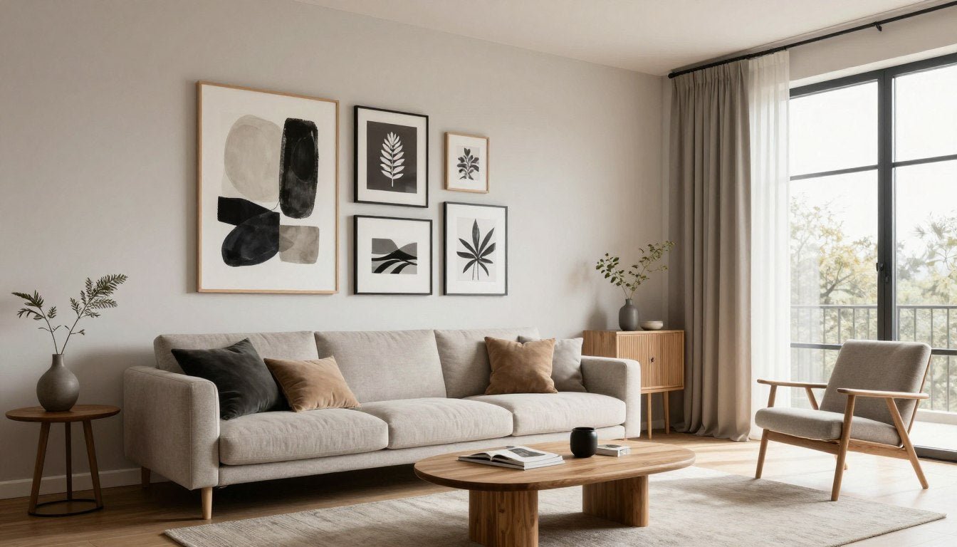 väggkonst som passar din personliga inredningsstil i modernt vardagsrum