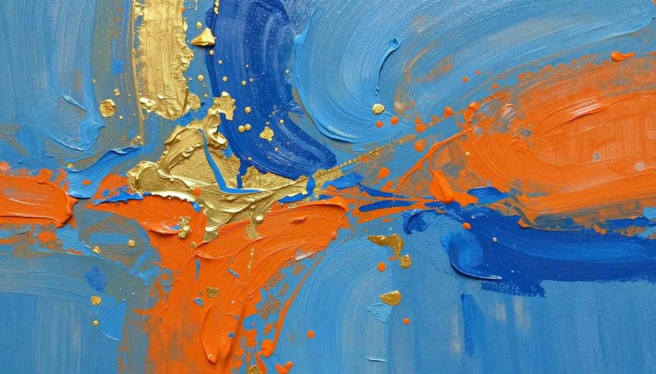 tableau abstrait fait main avec couleurs vives