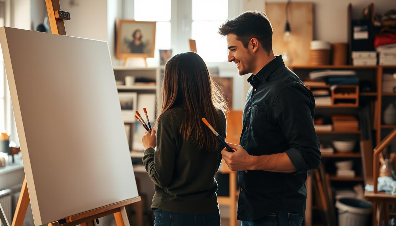 What are easy couple painting ideas for a fun art session? - Chiara Rossetti