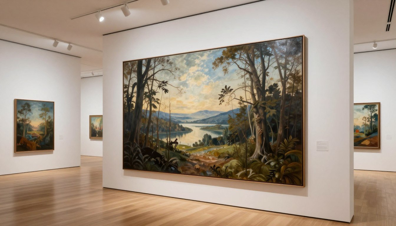 what is a giclee art print displayed in modern gallery setting