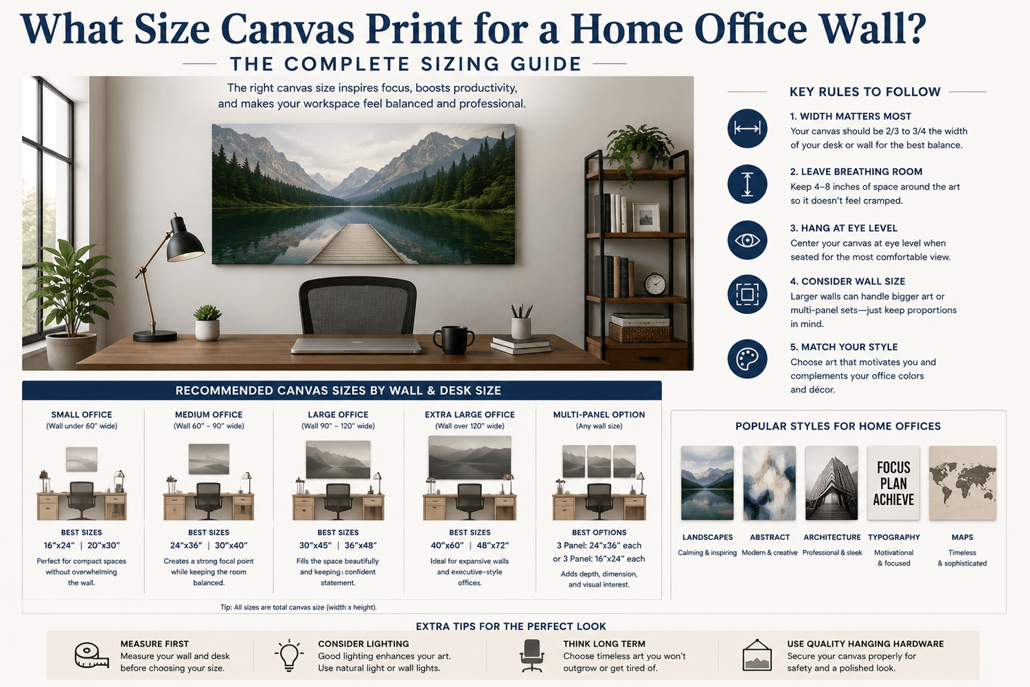 What Size Canvas Print for a Home Office Wall?