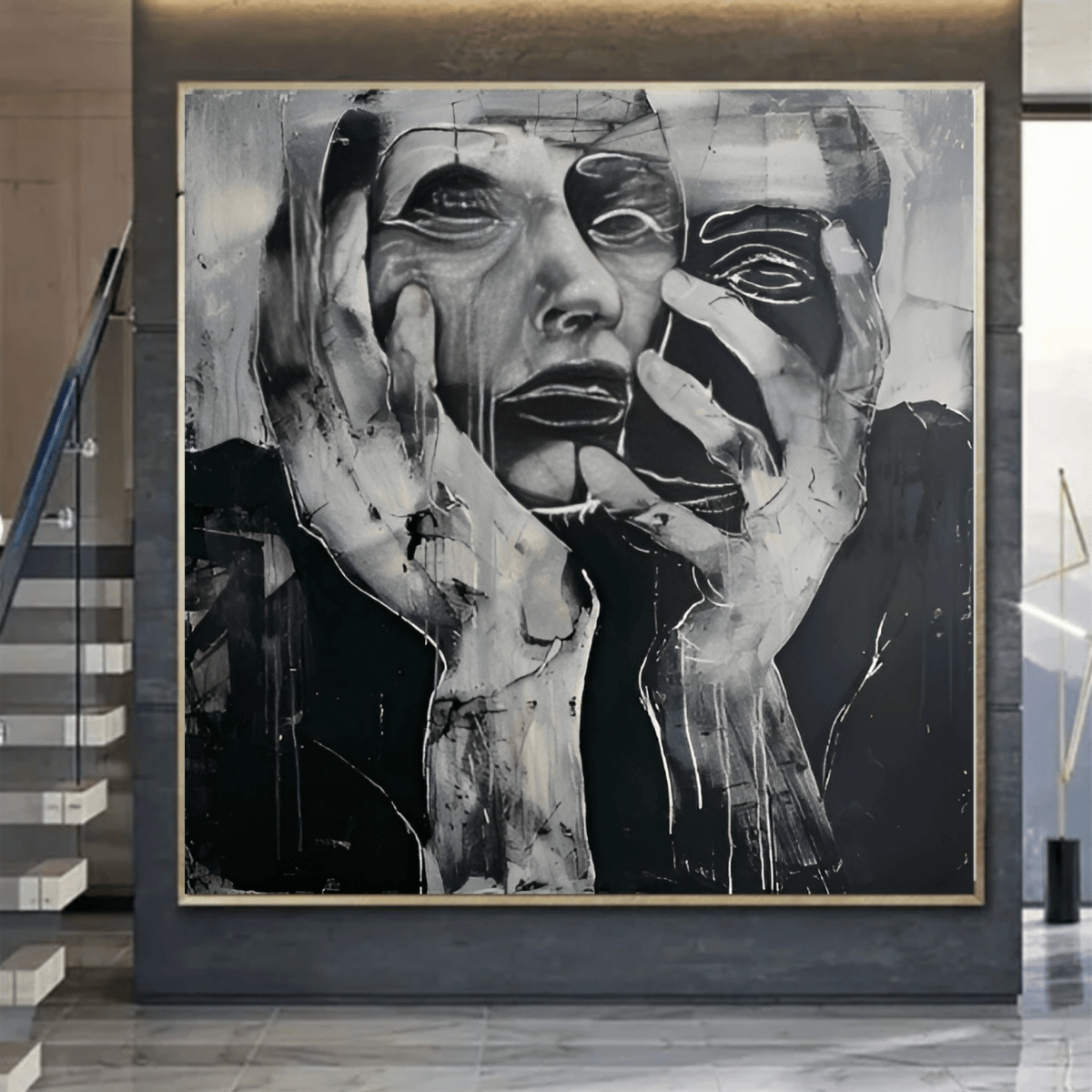 Original Black & White Paintings - Chiara Rossetti - Original Black and White Painting