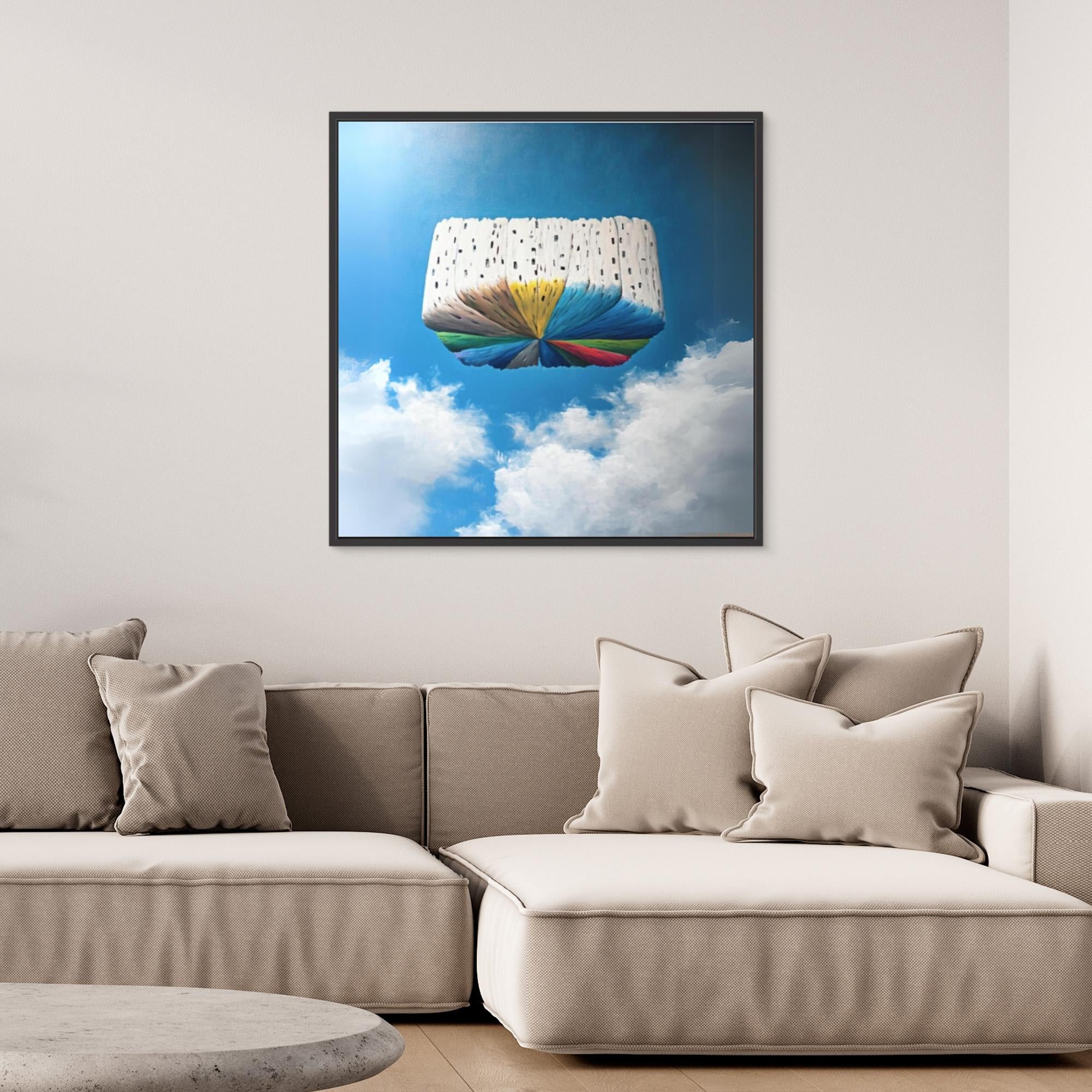 Canvas Print: "Floating Dreams of Colorful Skies - Surreal Canvas Art