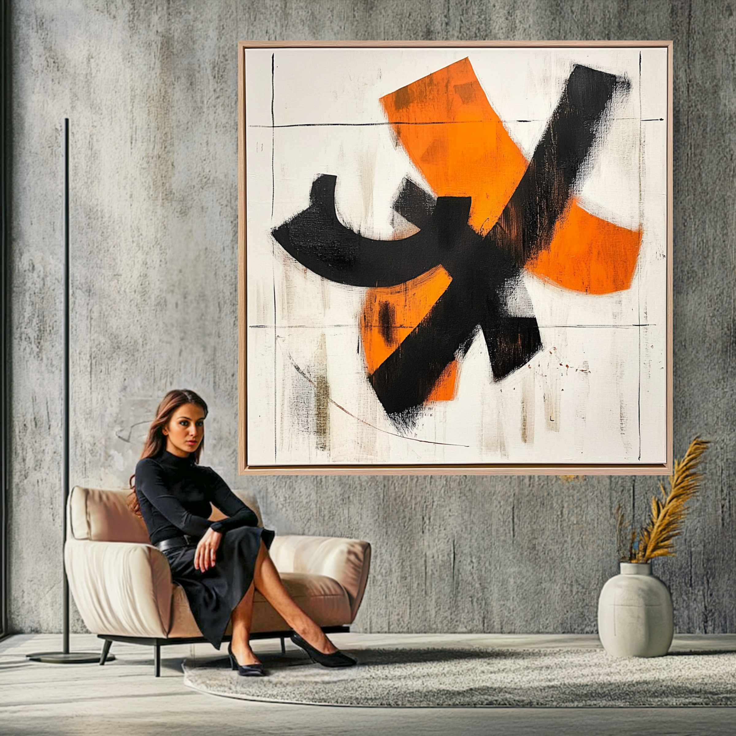 Canvas Print: Vibrant Crossroads - Abstract Wall Art modern abstract canvas wall art by Rossetti Art – luxury interior design artwork for living room, bedroom, office – abstract painting print Contemporary art print handmade wall art