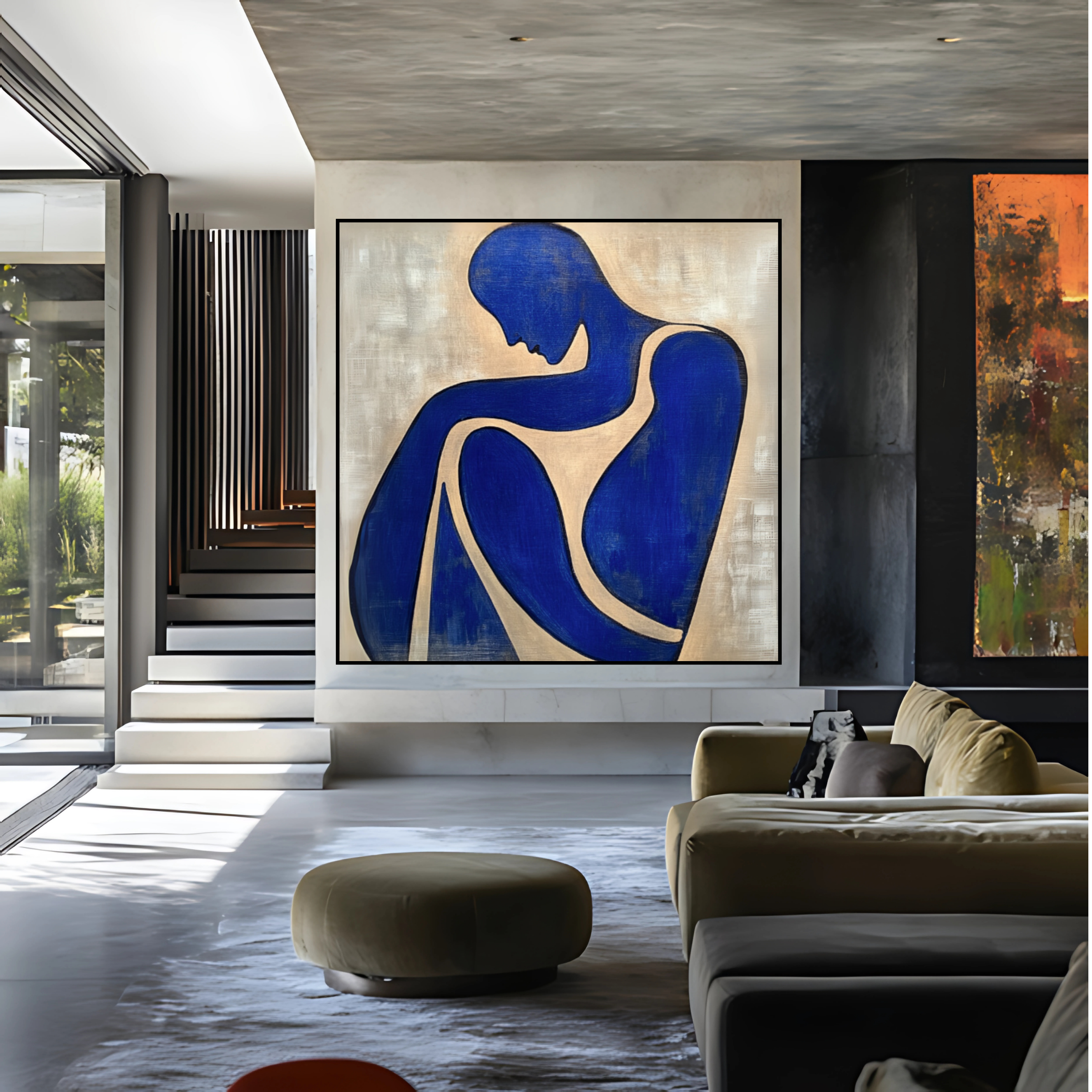 Canvas Print: Blue Human - Abstract Modern Wall Decor - Chiara Rossetti