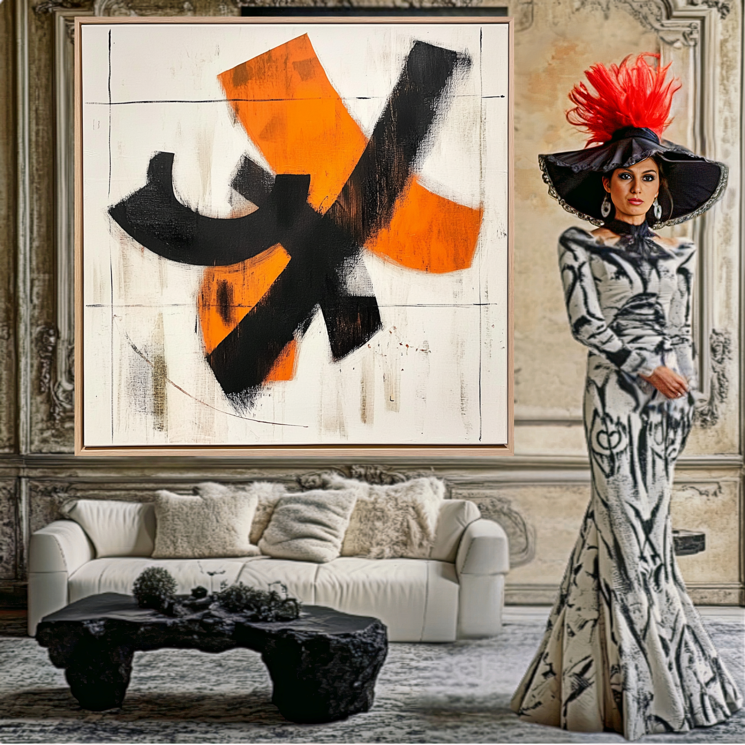 Canvas Print: Vibrant Crossroads - Abstract Wall Art modern abstract canvas wall art by Rossetti Art – luxury interior design artwork for living room, bedroom, office – abstract painting print Contemporary art print handmade wall art