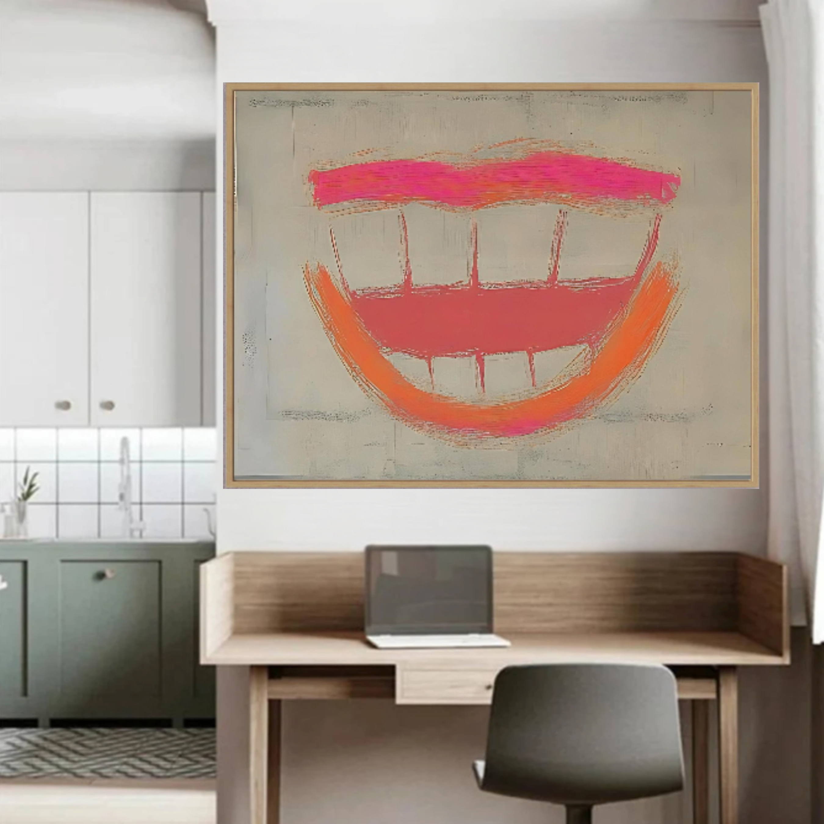 Canvas Print: Neon Grin - Abstract Pop Art Wall Art - Chiara Rossetti