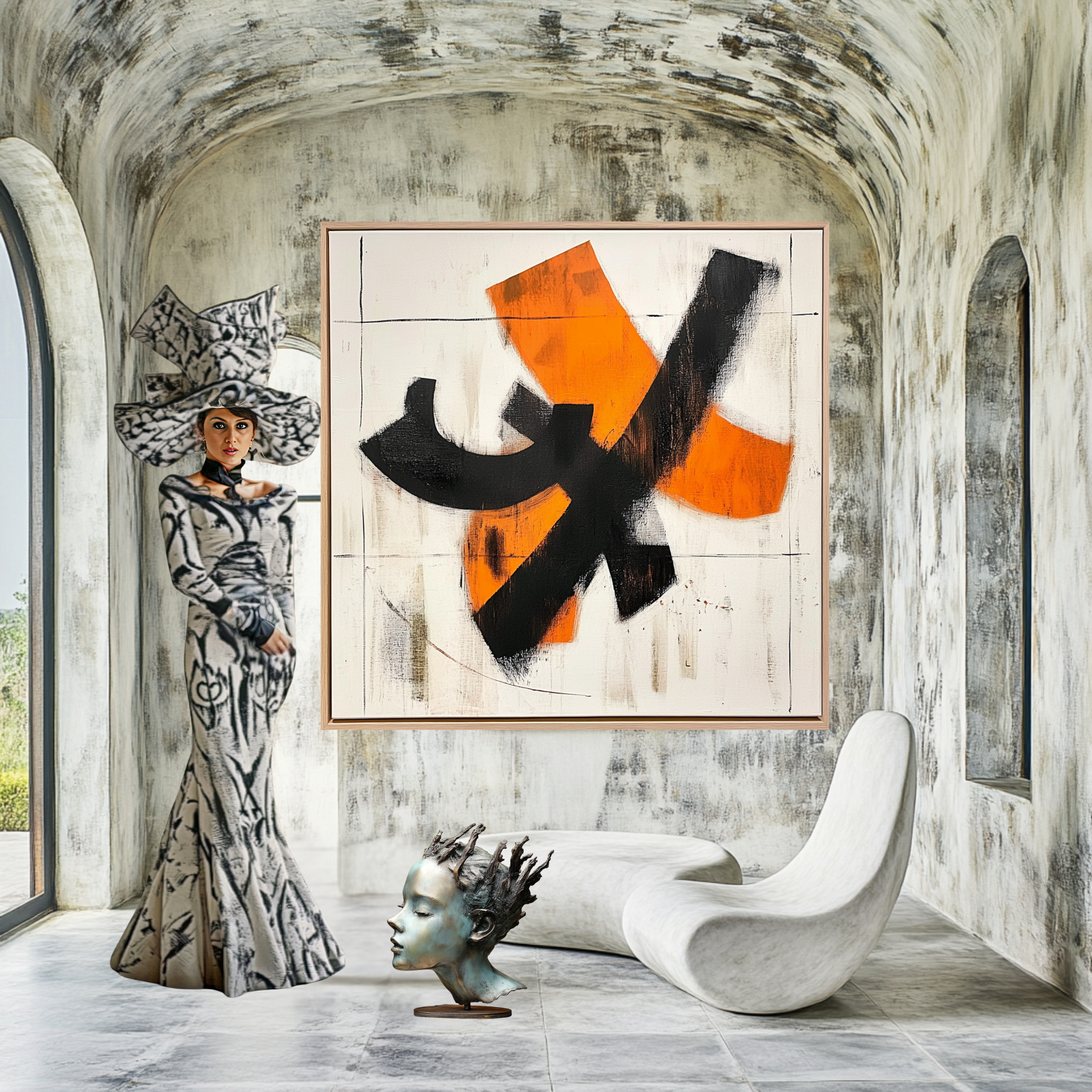 Canvas Print: Vibrant Crossroads - Abstract Wall Art modern abstract canvas wall art by Rossetti Art – luxury interior design artwork for living room, bedroom, office – abstract painting print Contemporary art print handmade wall art