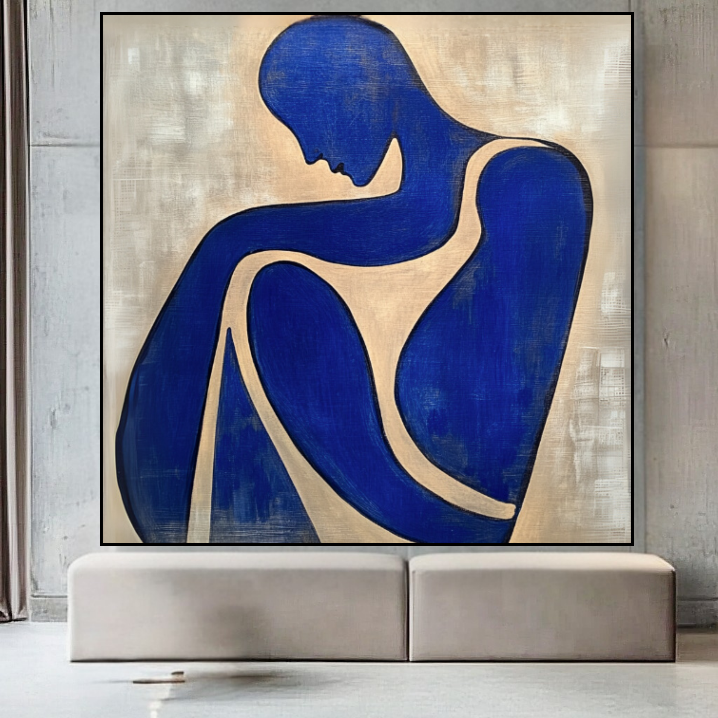 Canvas Print: Blue Human - Abstract Modern Wall Decor - Chiara Rossetti