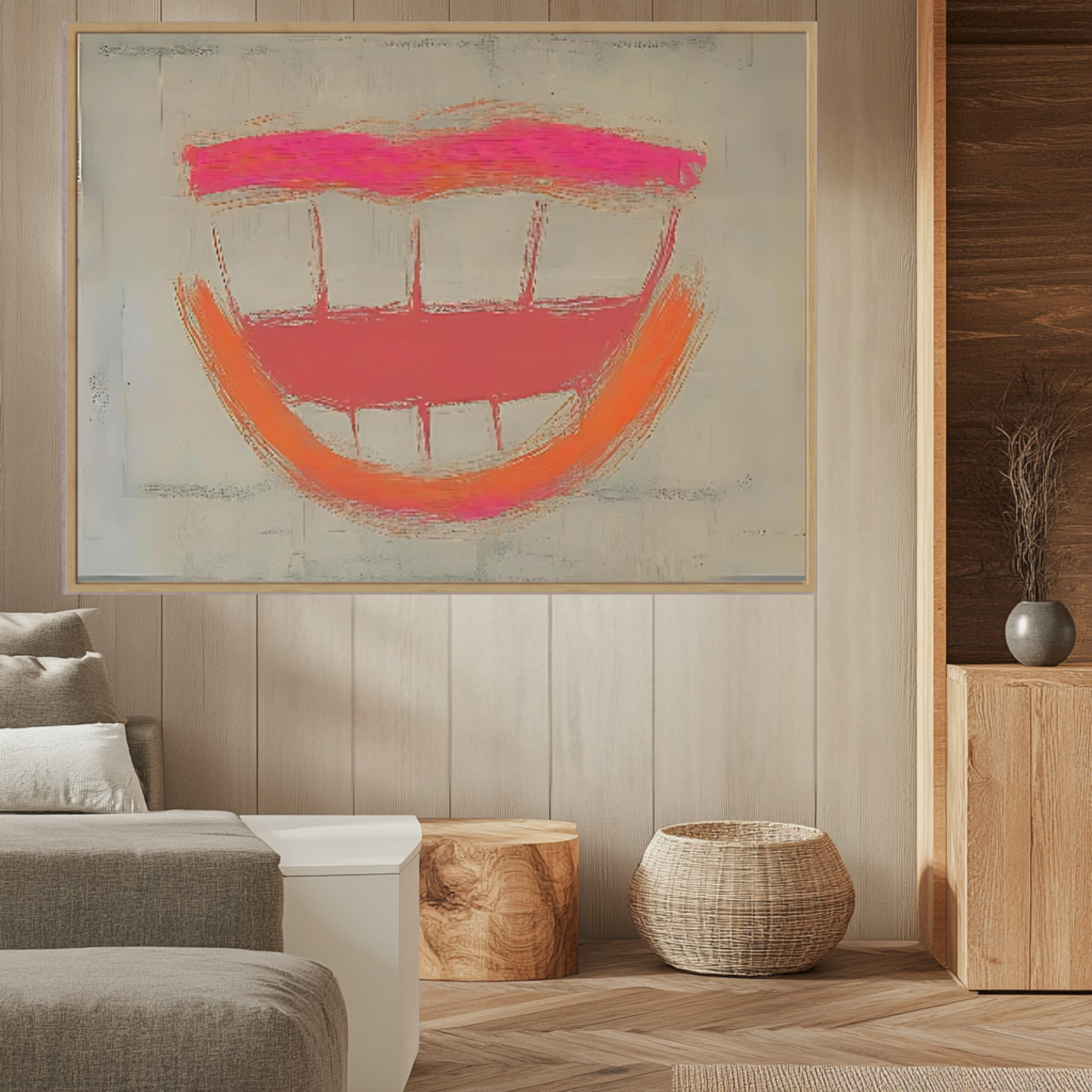 Canvas Print: Neon Grin - Abstract Pop Art Wall Art - Chiara Rossetti