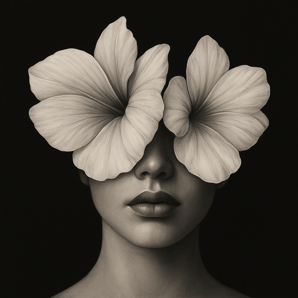 Canvas Print: Floral Elegance Triptych - Framed Wall Art Black and White - Chiara Rossetti