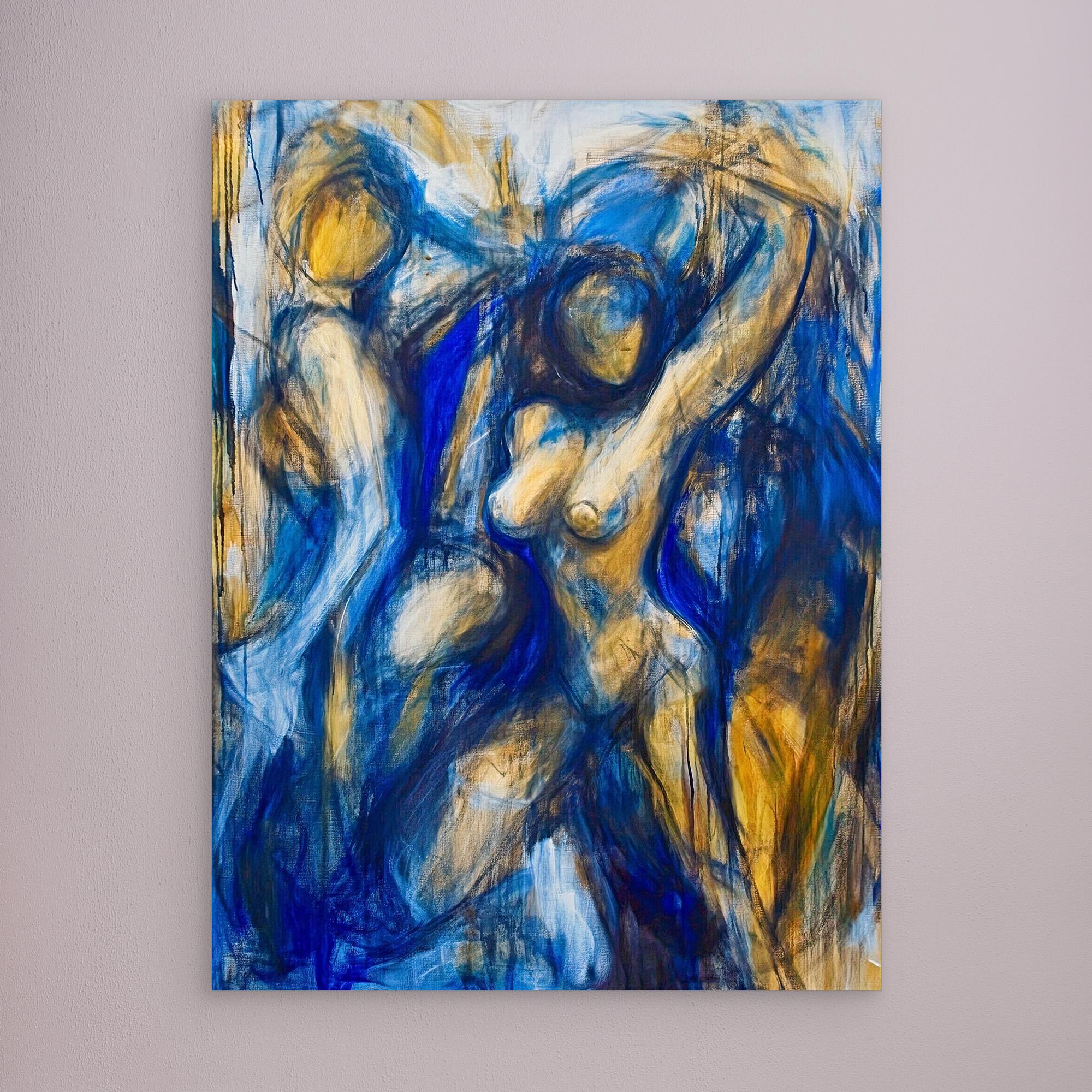 Canvas Print: "Ethereal Dance" - Abstract Figurative Wall Art