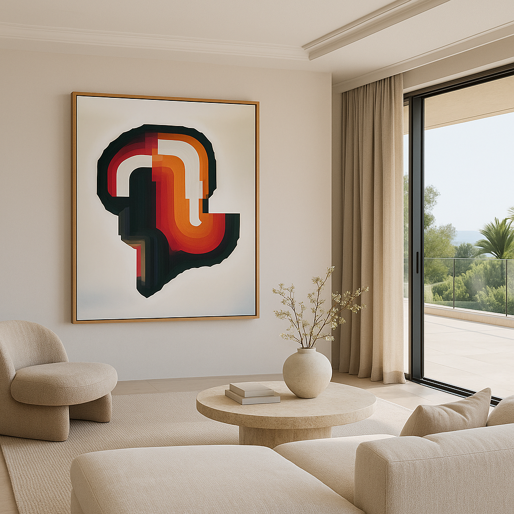 Canvas Print: Echo Flow - Abstract Gradient Geometric Wall Art - Chiara Rossetti