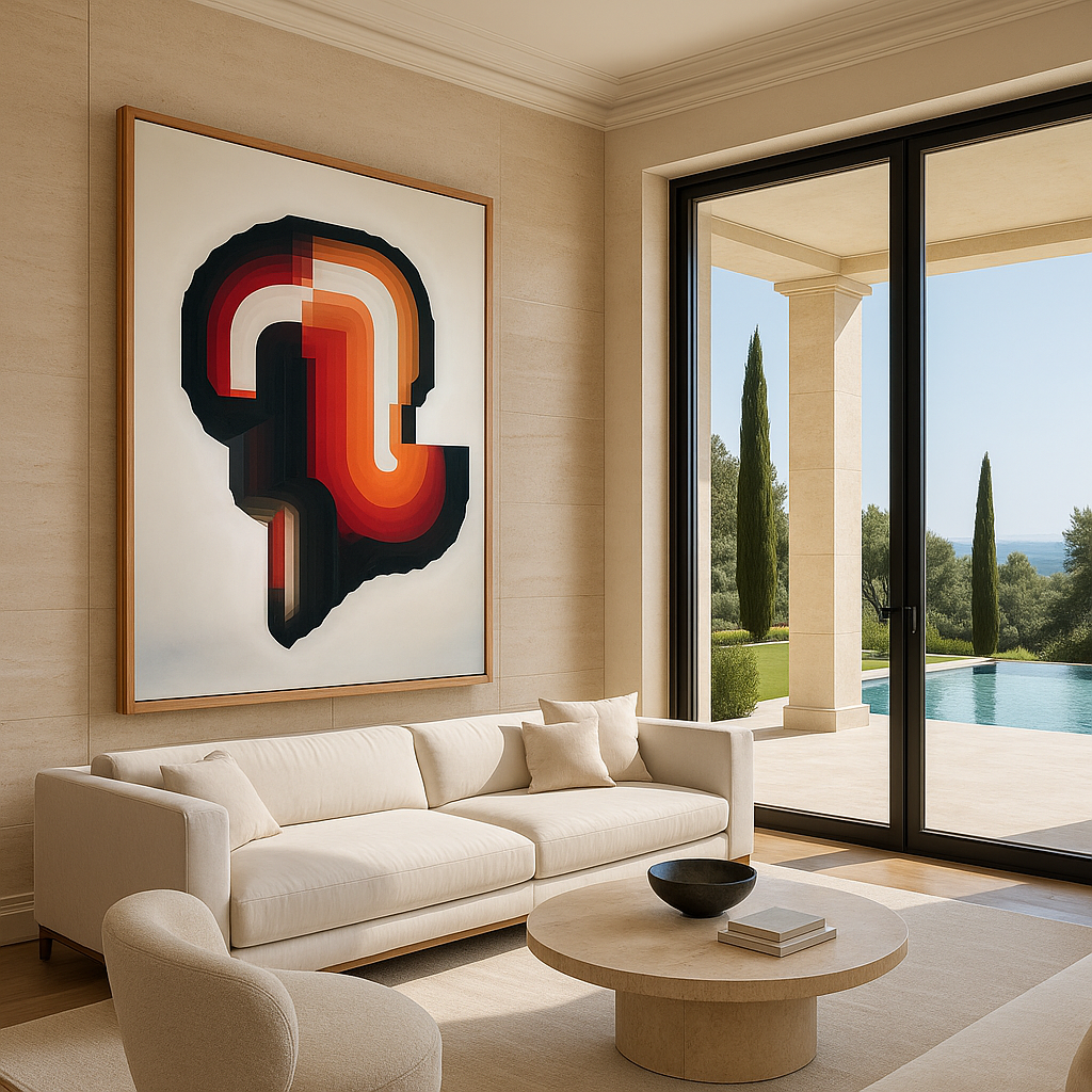 Canvas Print: Echo Flow - Abstract Gradient Geometric Wall Art - Chiara Rossetti