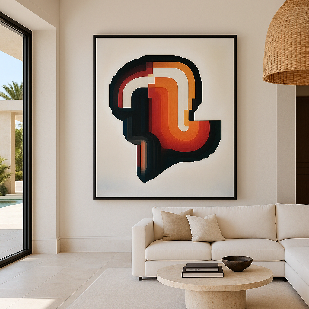 Canvas Print: Echo Flow - Abstract Gradient Geometric Wall Art - Chiara Rossetti