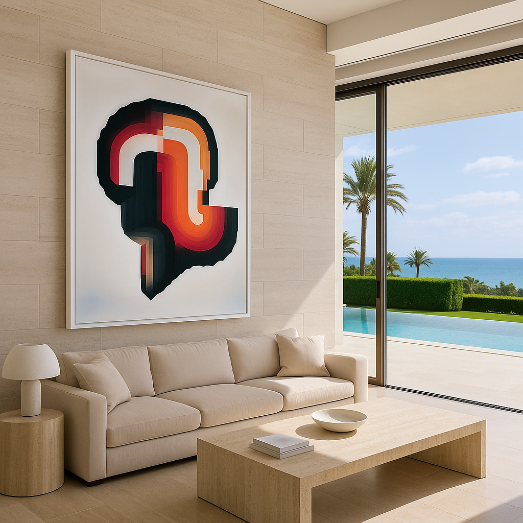 Canvas Print: Echo Flow - Abstract Gradient Geometric Wall Art - Chiara Rossetti