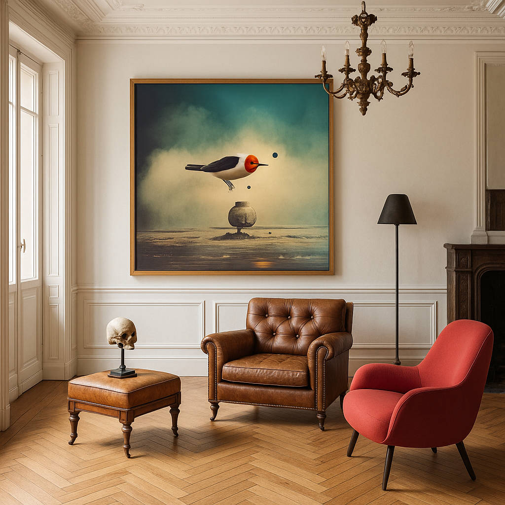 Bird surrealism art: