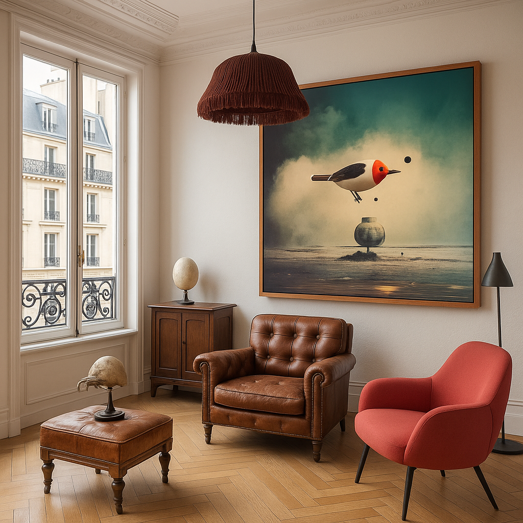 Bird surrealism art: