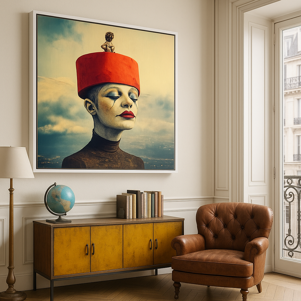 Whimsical paintings of people 