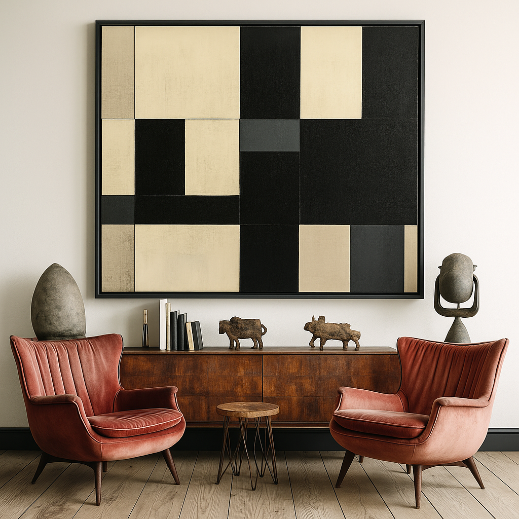 Black and white canvas art for living room 