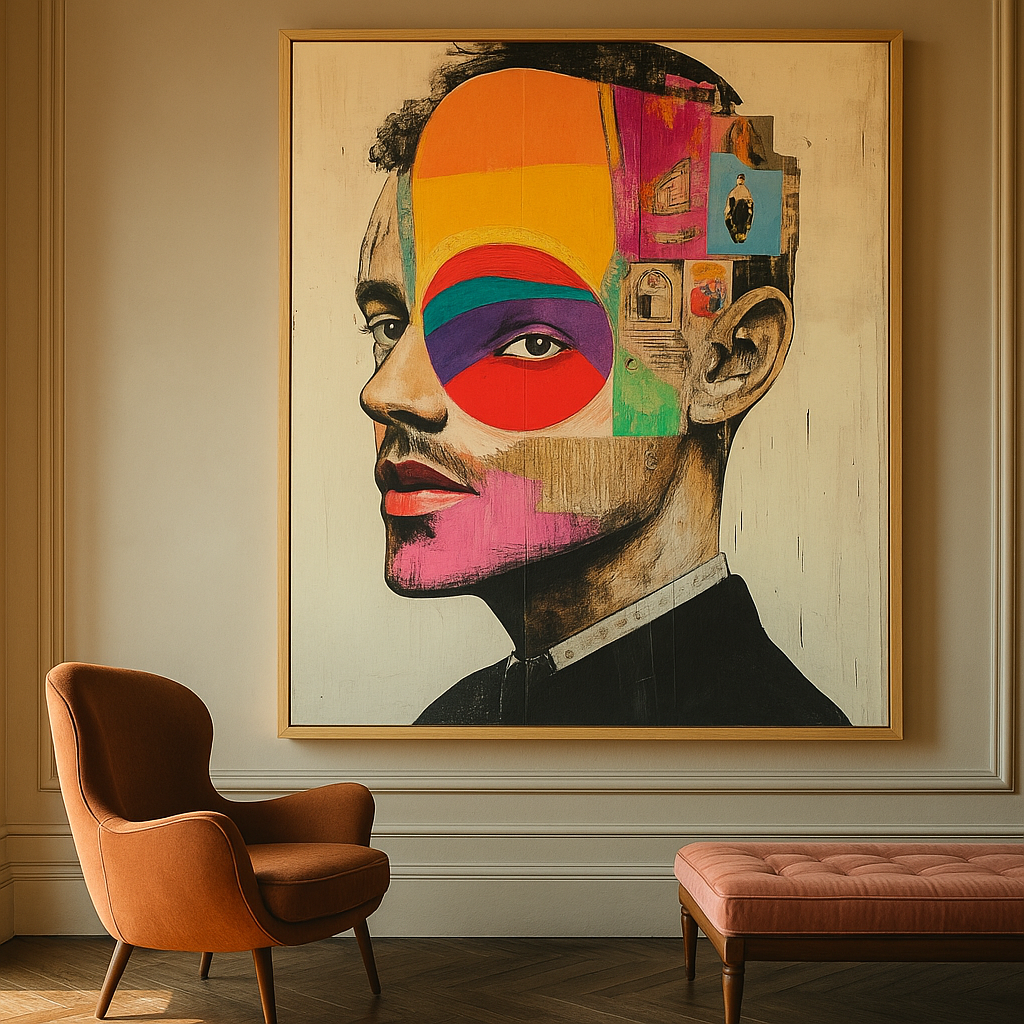 Abstract portrait acrylic painting