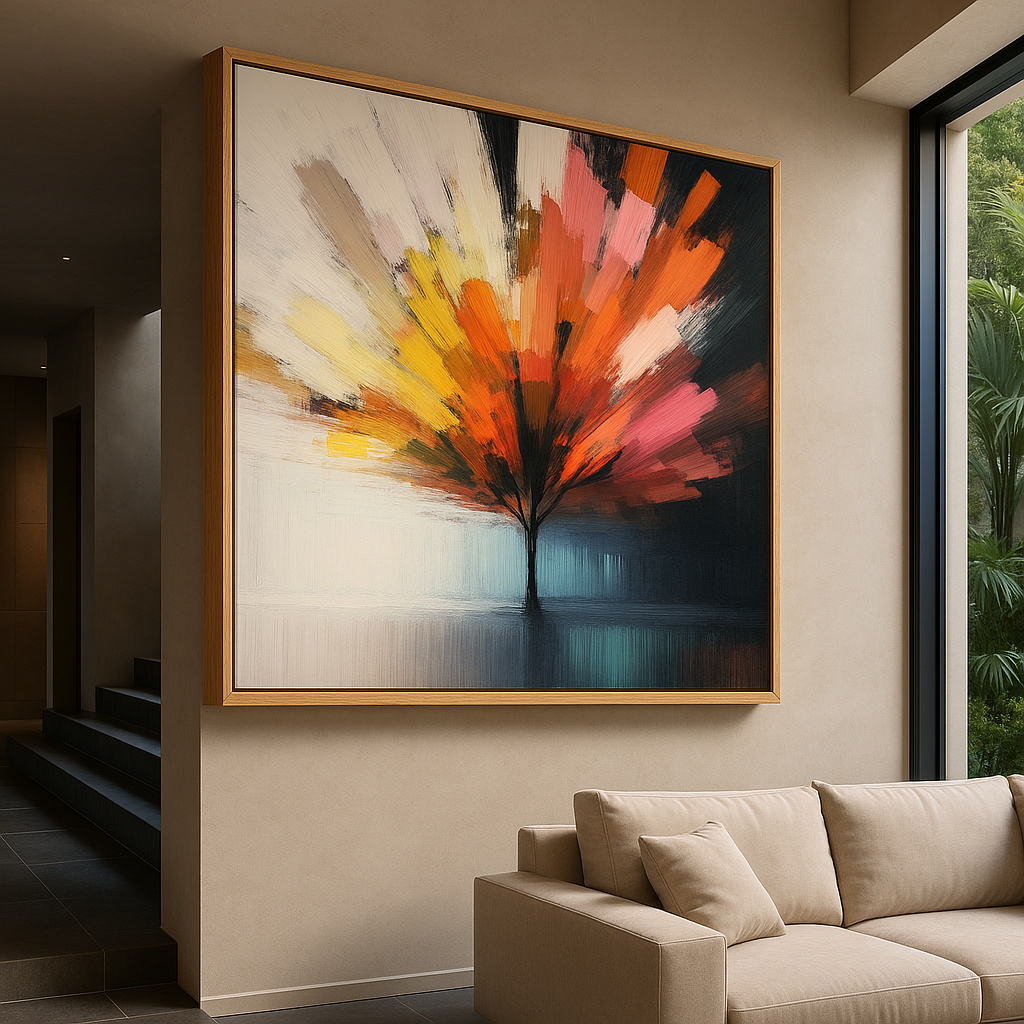 Tree painting on wall 