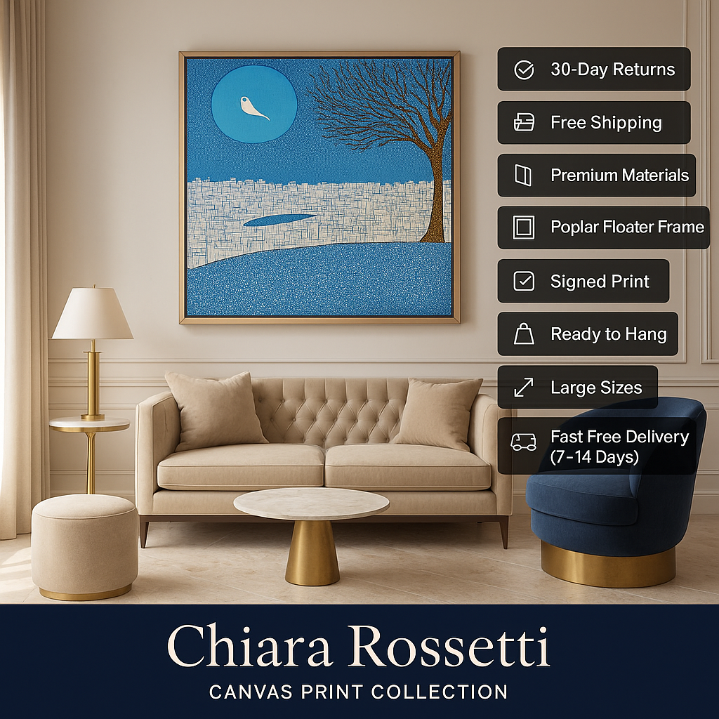 Azure Serenity blue cityscape canvas wall art
