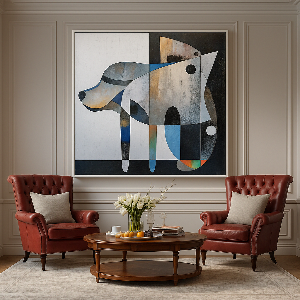 Dog cubism art CANVAS PRINT ART