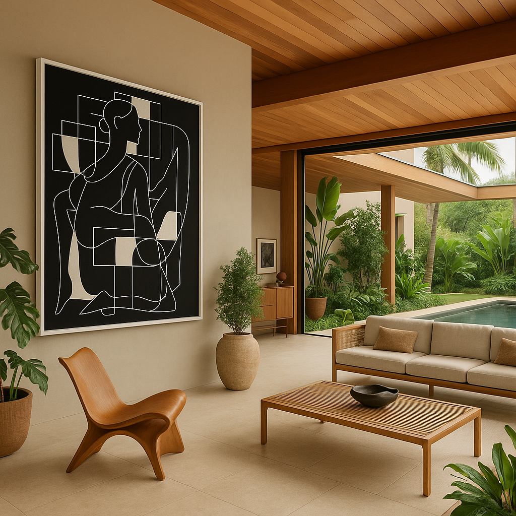 Feminine Line Art Canvas Print