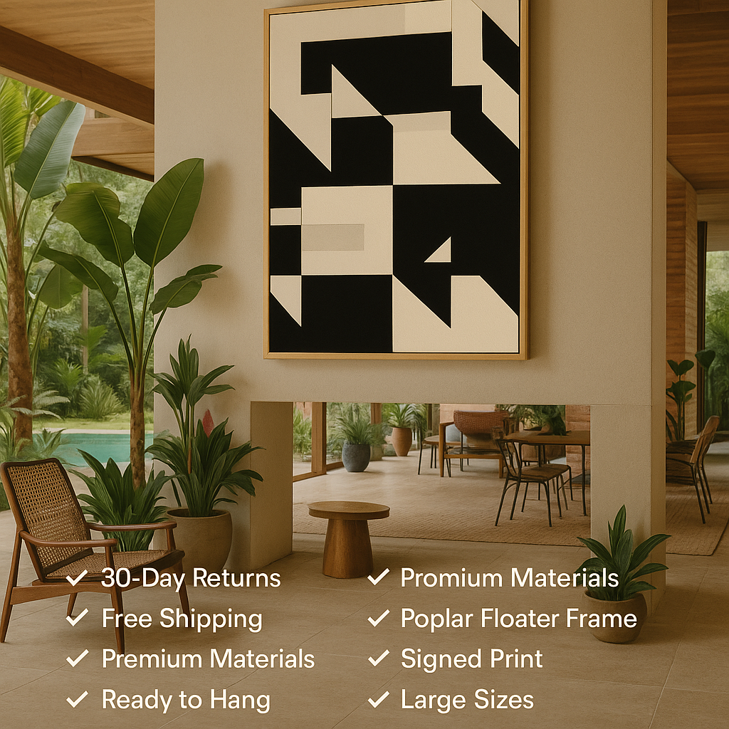 black and beige wall art
