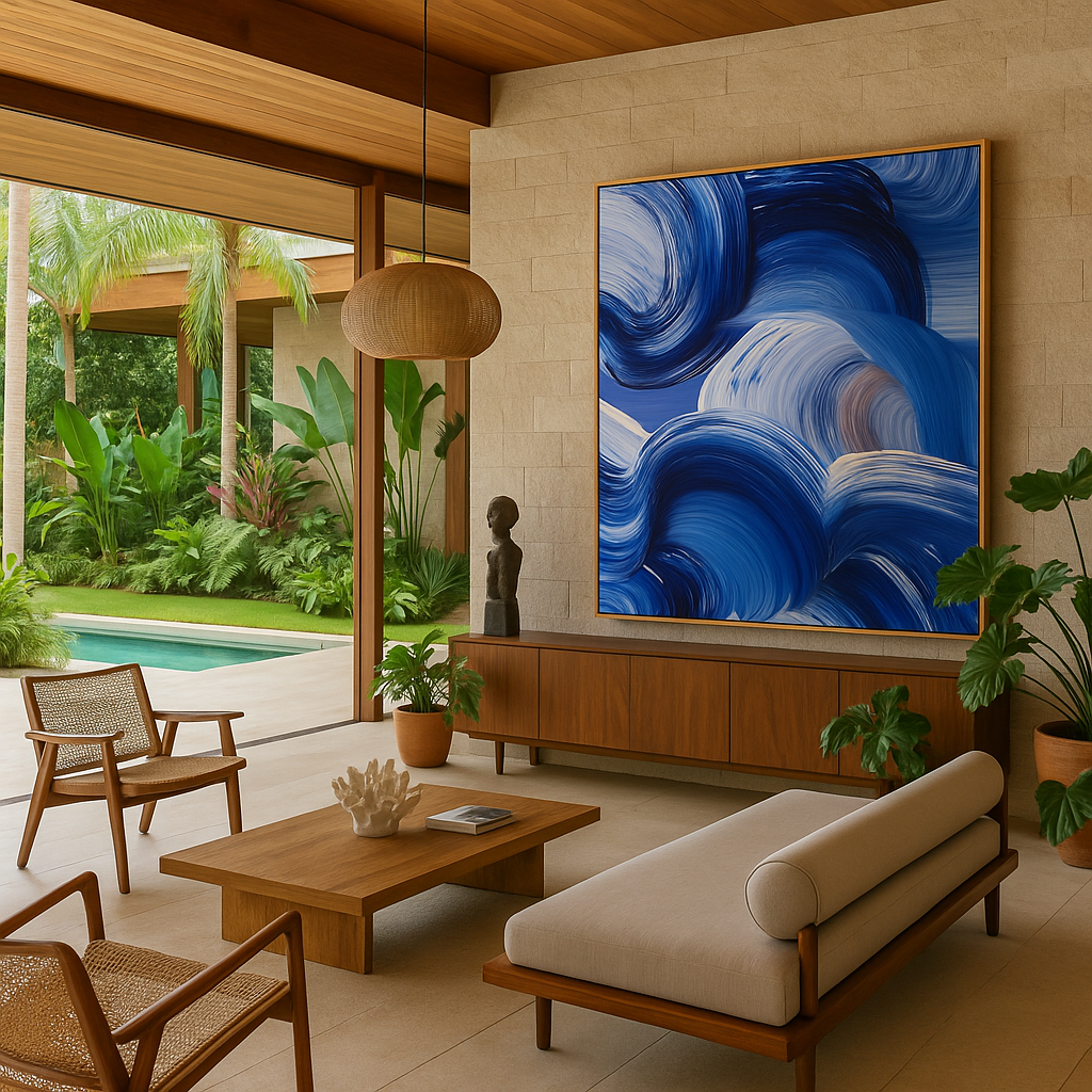 blue abstract canvas wall art