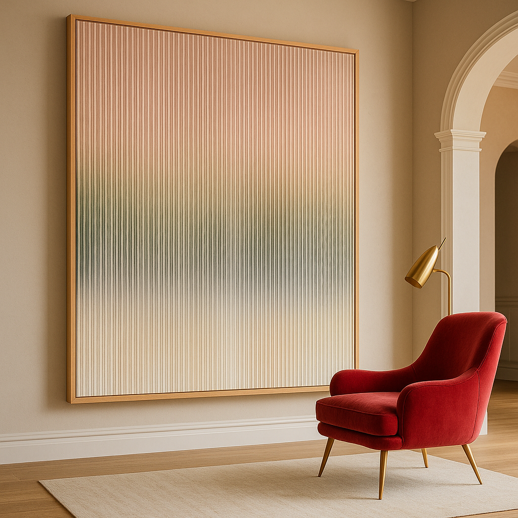 Canvas Print : Desert Fade Vibes – Gradient Stripe Canvas Wall Art