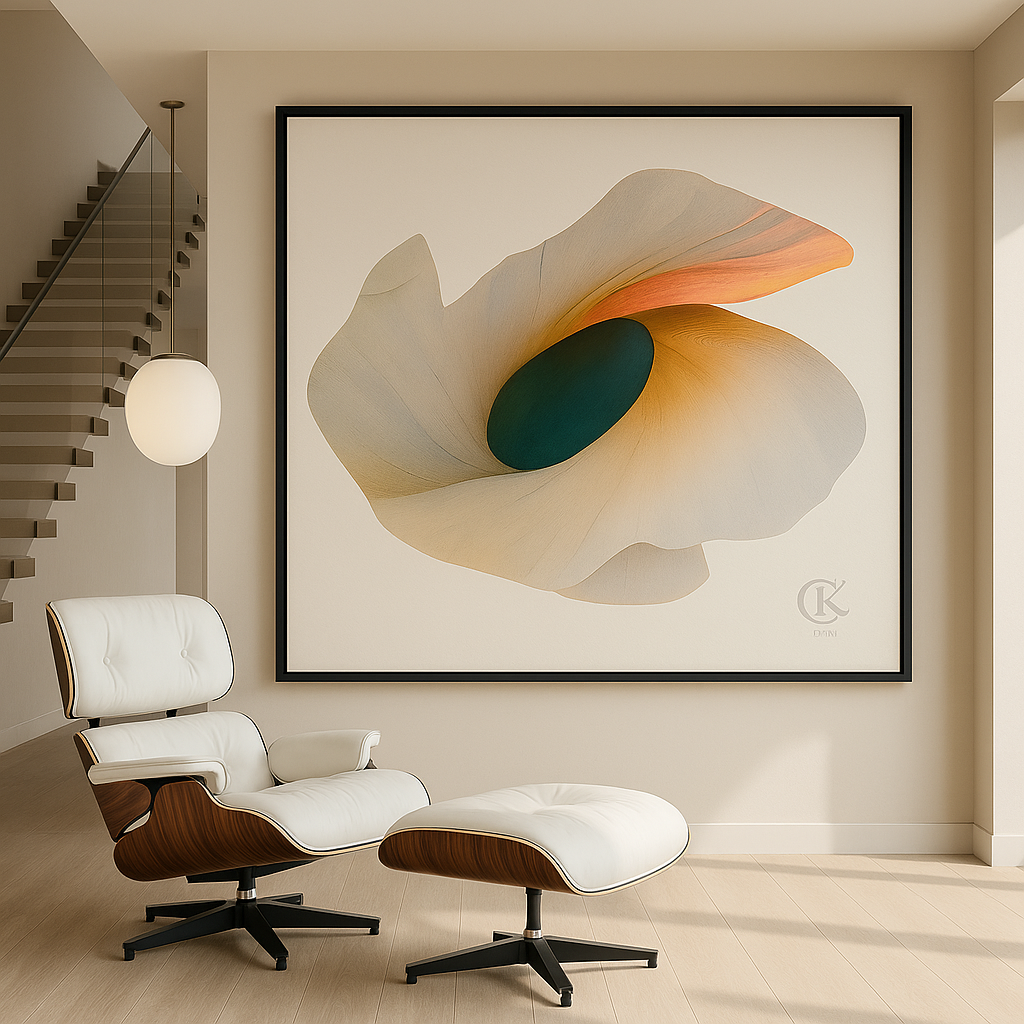 Abstract organic wall art canvas for interiors