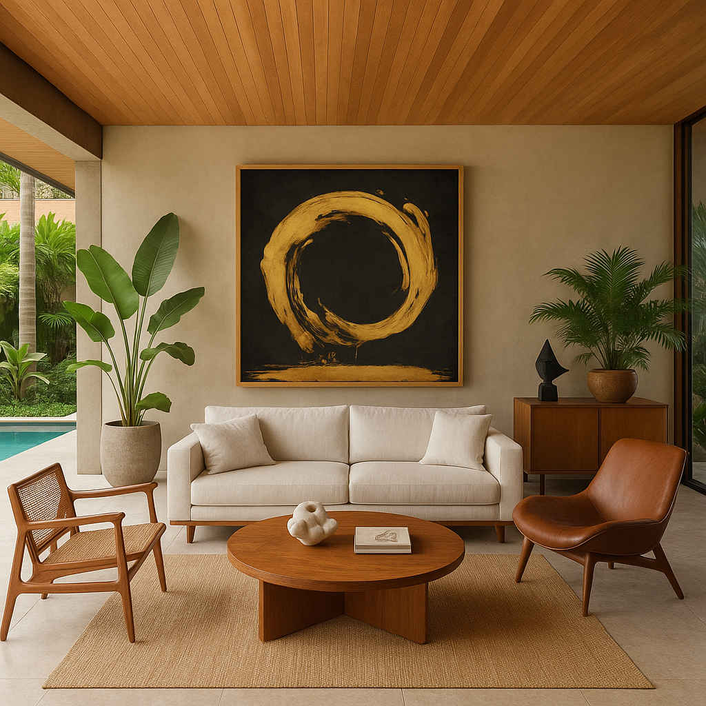 gold and black canvas painting