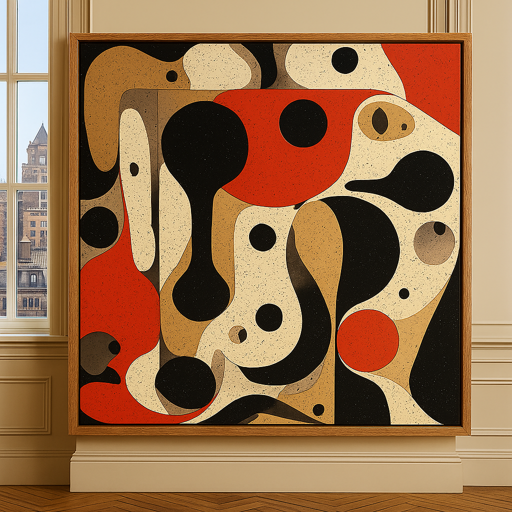 Canvas Print: Molten Forms – Mid - Century Abstract Canvas Print | Modern Organic Wall Art by Chiara Rossetti modern abstract canvas wall art by Rossetti Art – luxury interior design artwork for living room, bedroom, office – abstract wall art contemporary wall design framed abstract canvas