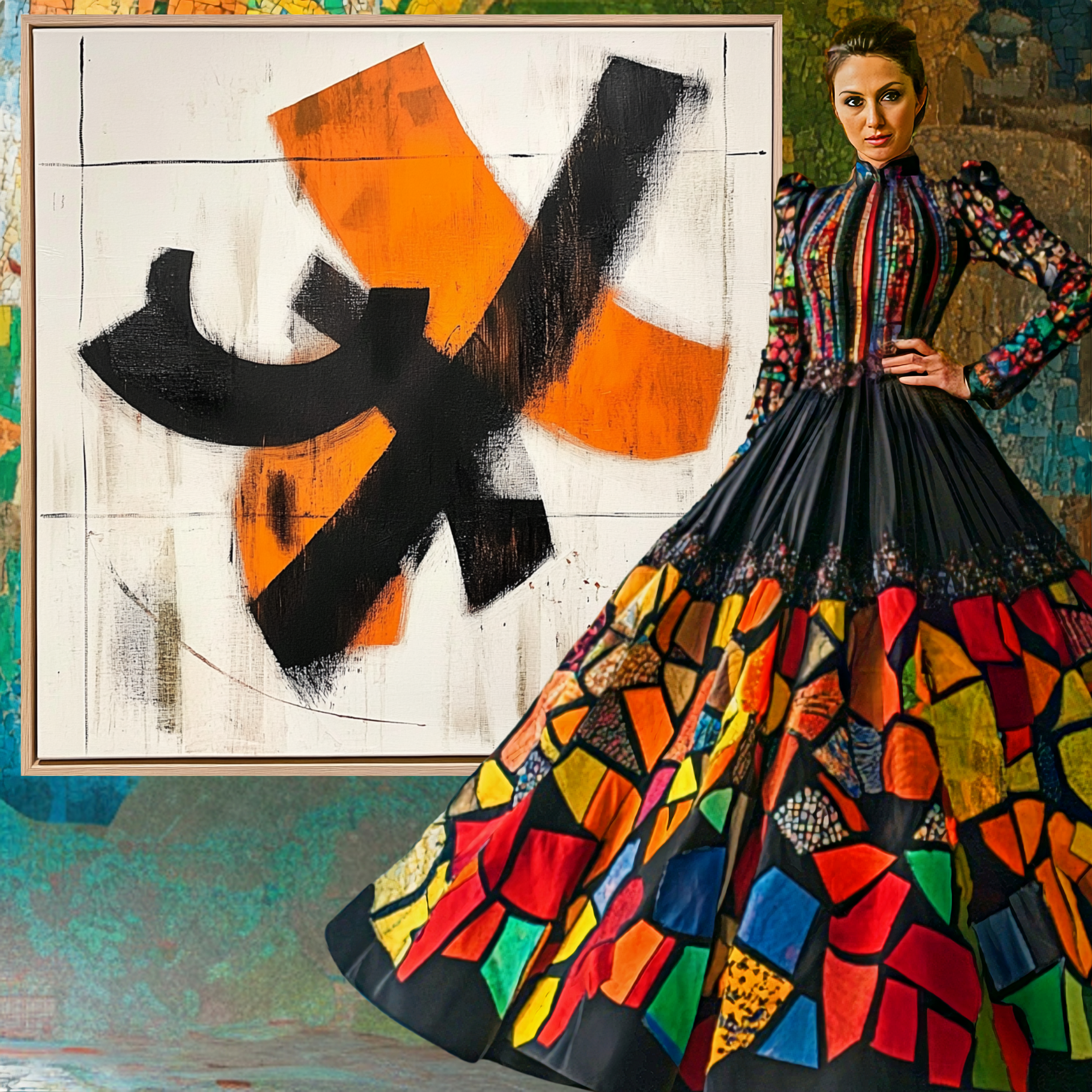 Canvas Print: Vibrant Crossroads - Abstract Wall Art modern abstract canvas wall art by Rossetti Art – luxury interior design artwork for living room, bedroom, office – abstract painting print Contemporary art print handmade wall art