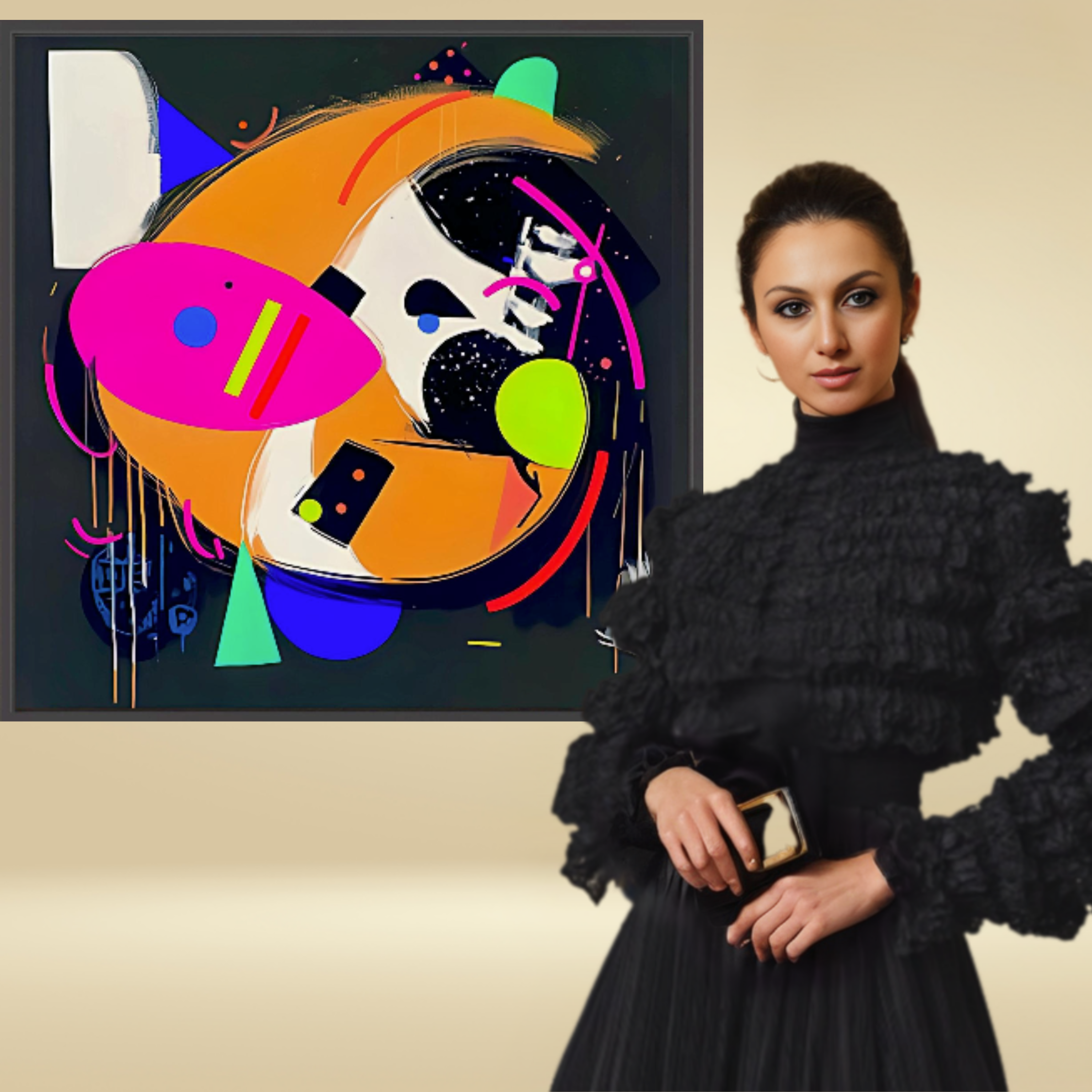 Canvas Print: "Neon Chaos" - Large Canvas Prints Wall Art - Chiara Rossetti