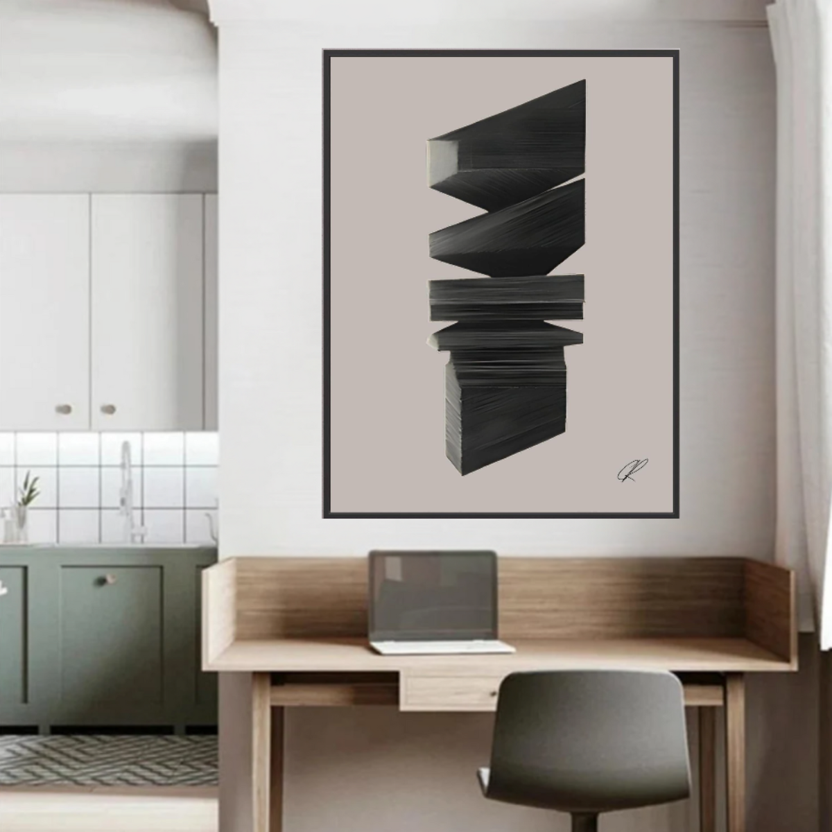 Canvas Print: Shadow Stack Rhythm – Architectural Abstract Art - Chiara Rossetti