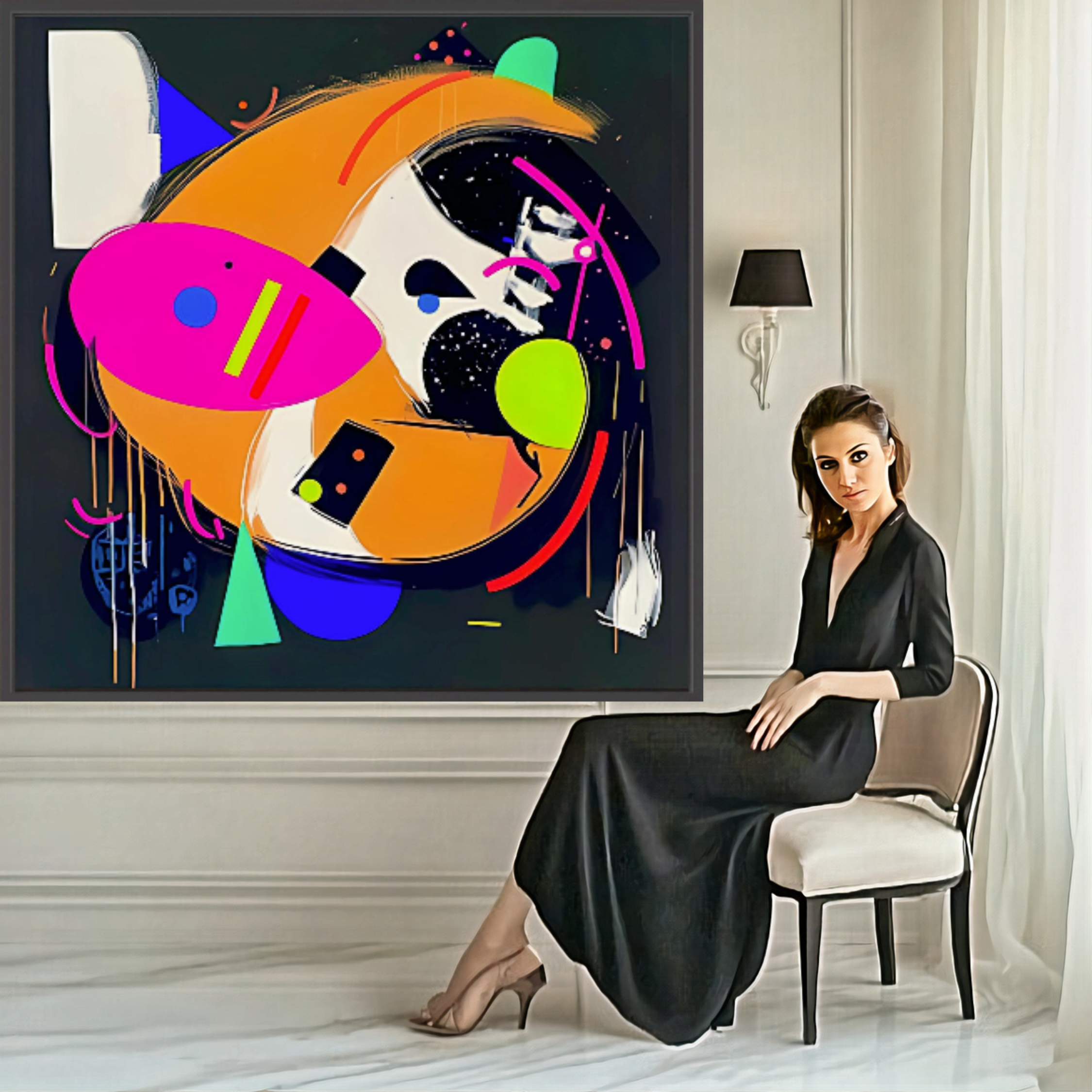 Canvas Print: "Neon Chaos" - Large Canvas Prints Wall Art - Chiara Rossetti