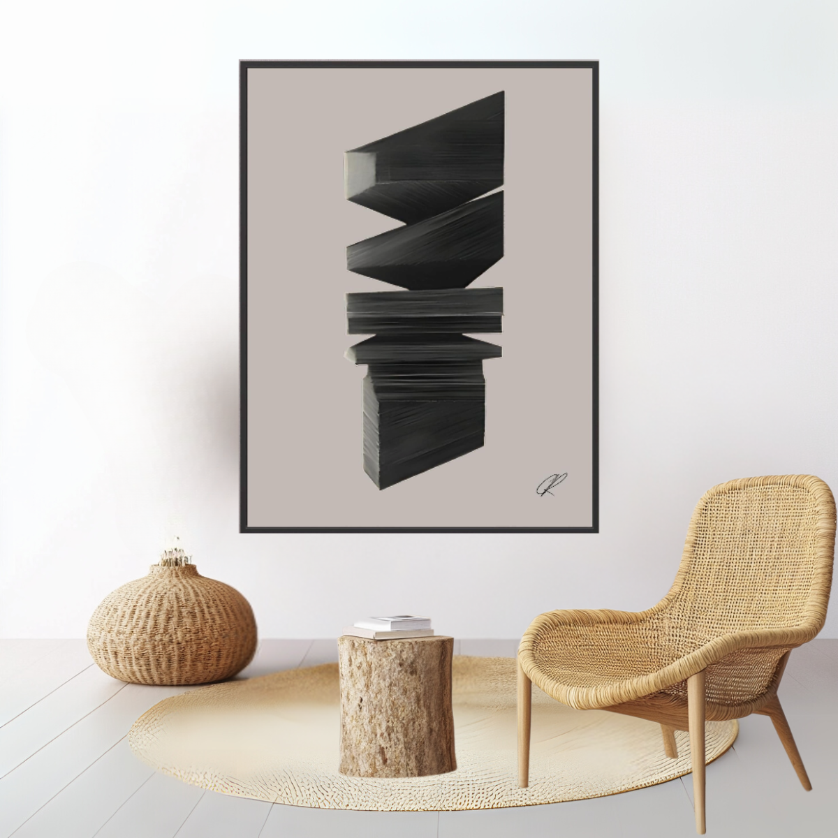Canvas Print: Shadow Stack Rhythm – Architectural Abstract Art - Chiara Rossetti